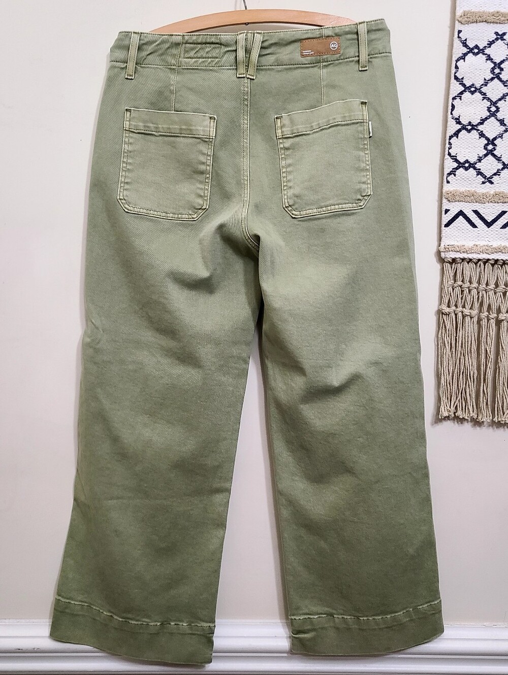 AG Adriano Goldschmied Natasha Mid-Rise Crop Jeans in Sulfur Basil Green Size 27 - Picture 8 of 8